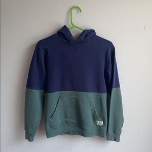 blue and green hoodie